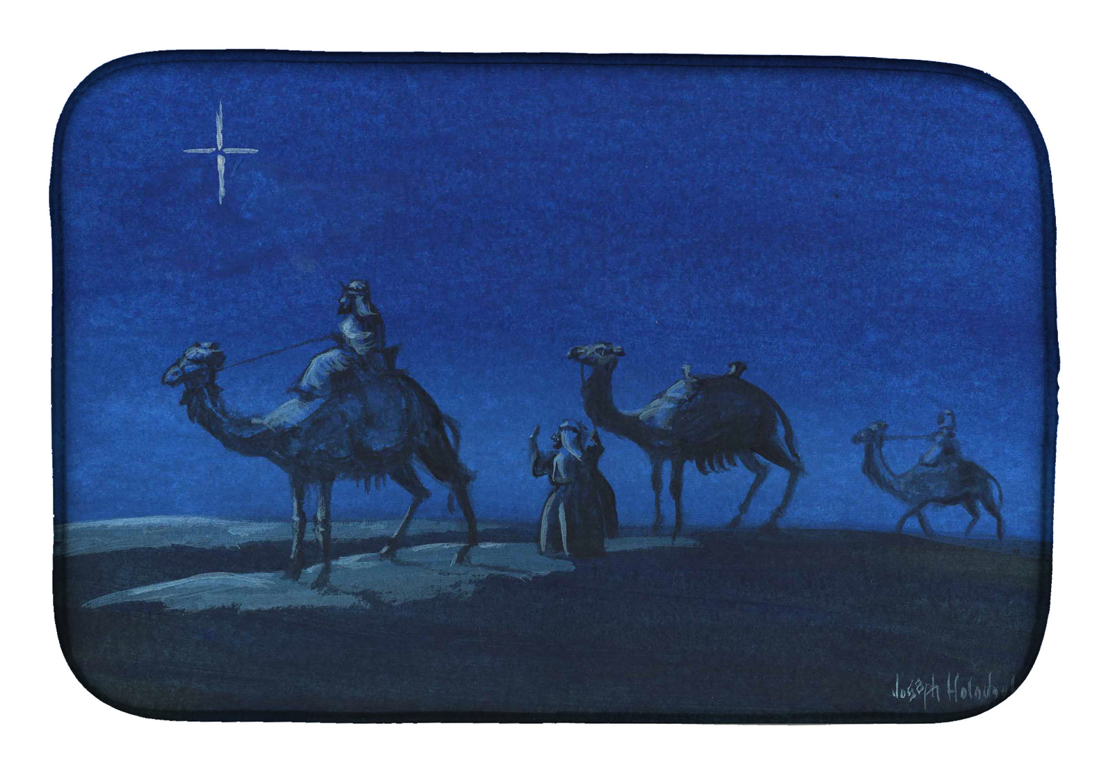 Wise Men in Blue Dish Drying Mat PJH3001DDM  the-store.com.