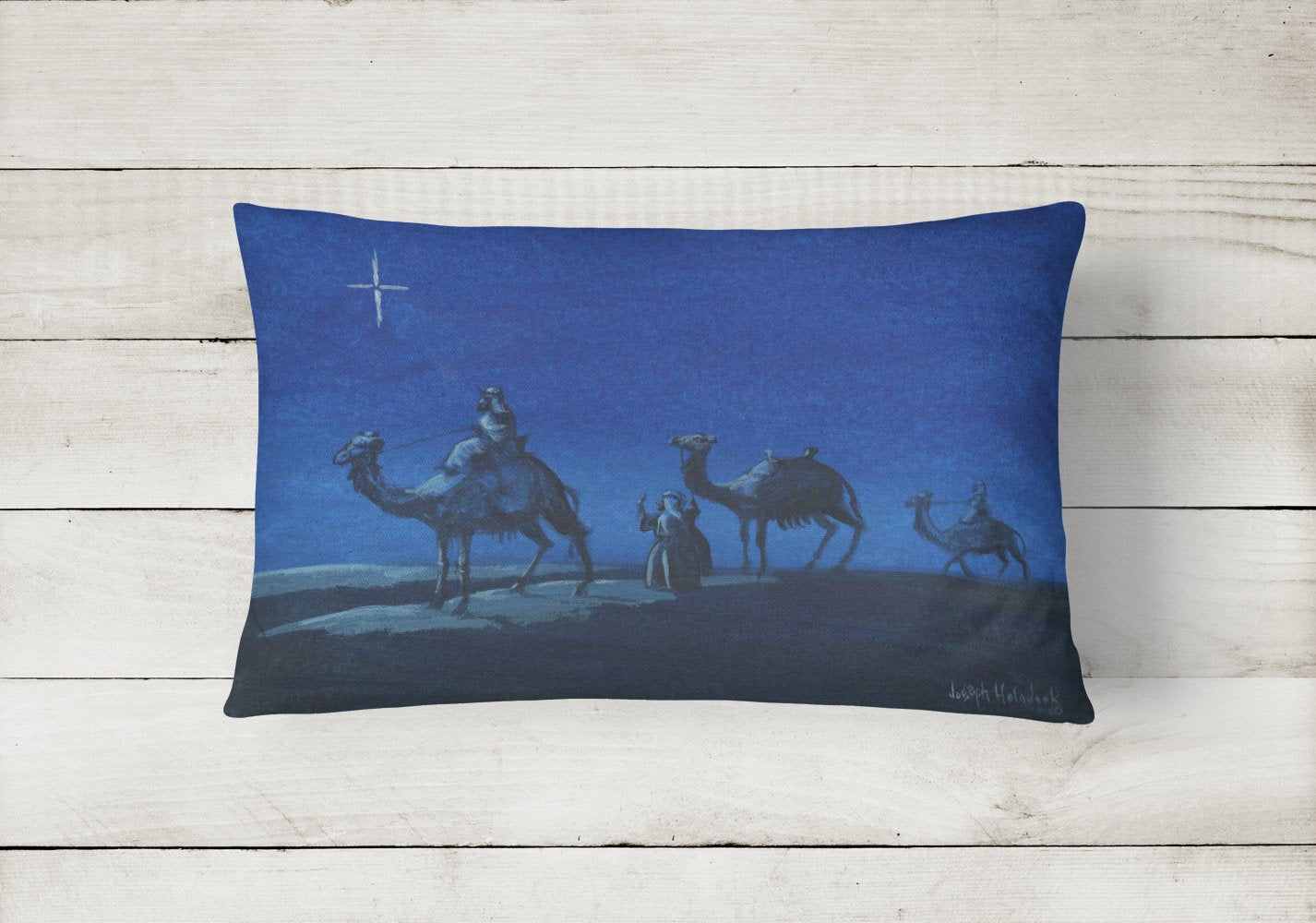 Wise Men in Blue Canvas Fabric Decorative Pillow PJH3001PW1216 by Caroline's Treasures