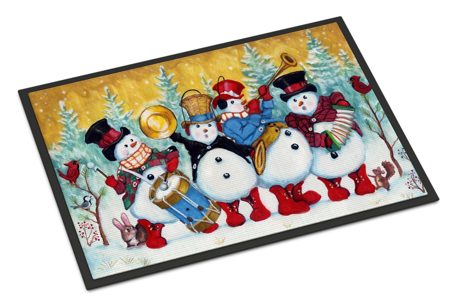 Snowmen Strike up the Band Indoor or Outdoor Mat 24x36 PJH3002JMAT by Caroline's Treasures