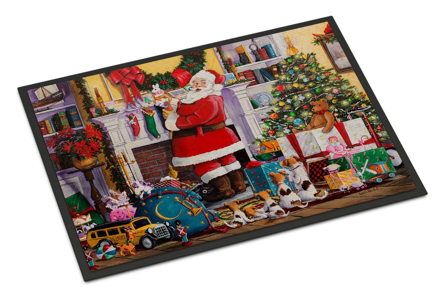 Santa Claus Placing the Presents Indoor or Outdoor Mat 24x36 PJH3003JMAT by Caroline's Treasures