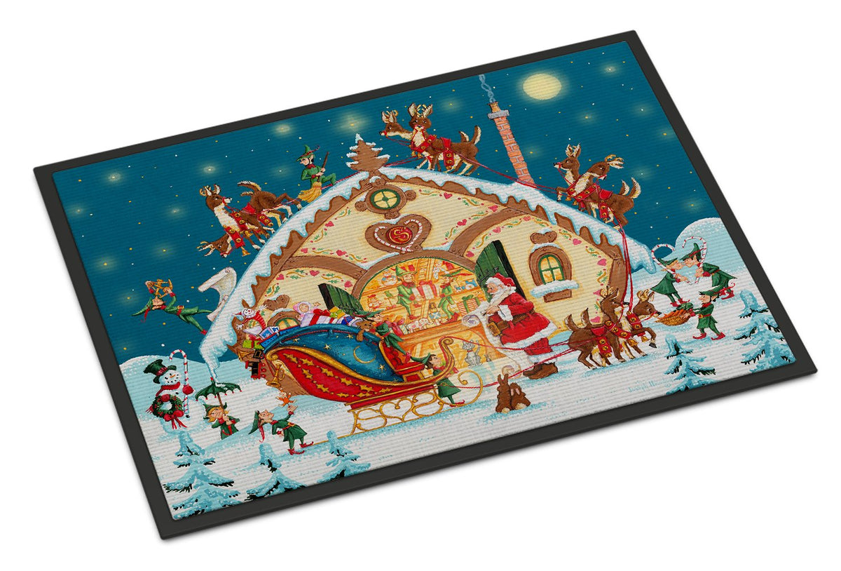 Santa Claus Loading the Sleigh Indoor or Outdoor Mat 24x36 PJH3004JMAT by Caroline&#39;s Treasures