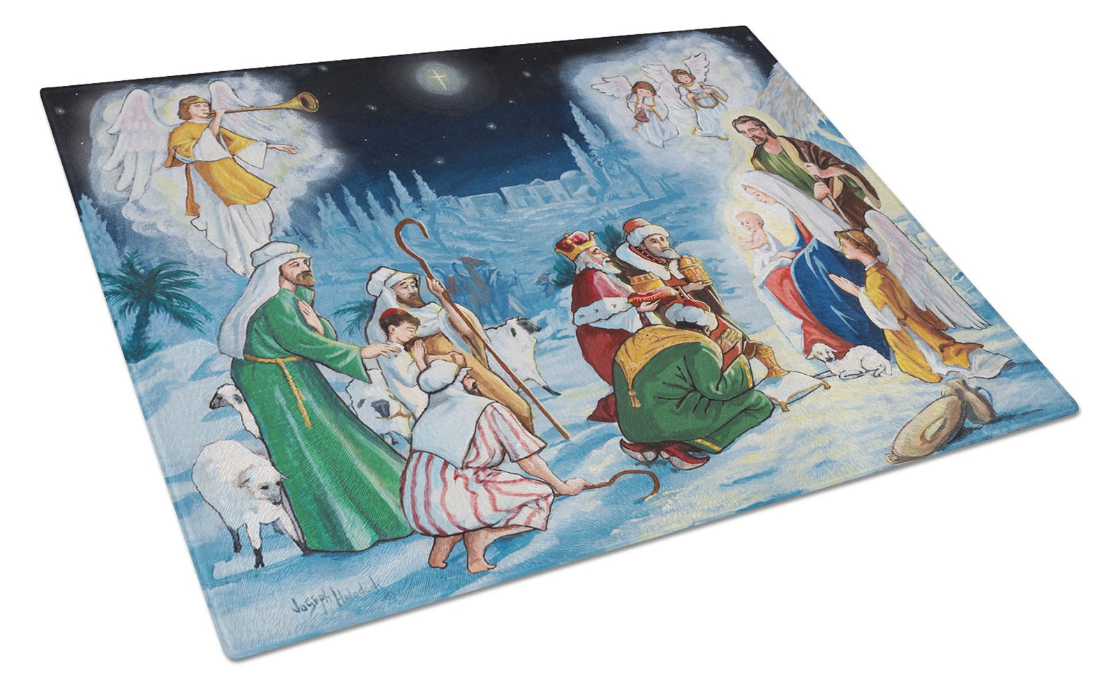 Nativity Born in Bethlehem Glass Cutting Board Large PJH3005LCB by Caroline's Treasures