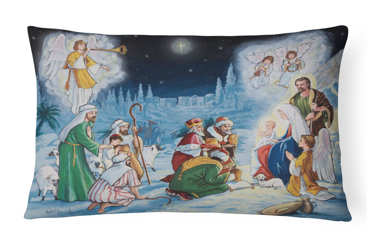 Nativity Born in Bethlehem Canvas Fabric Decorative Pillow PJH3005PW1216 by Caroline&#39;s Treasures
