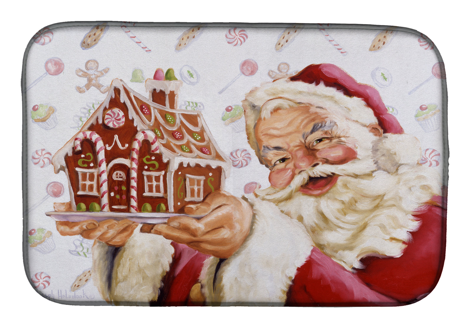 Santa Claus A Home for the Holidays Dish Drying Mat PJH3006DDM