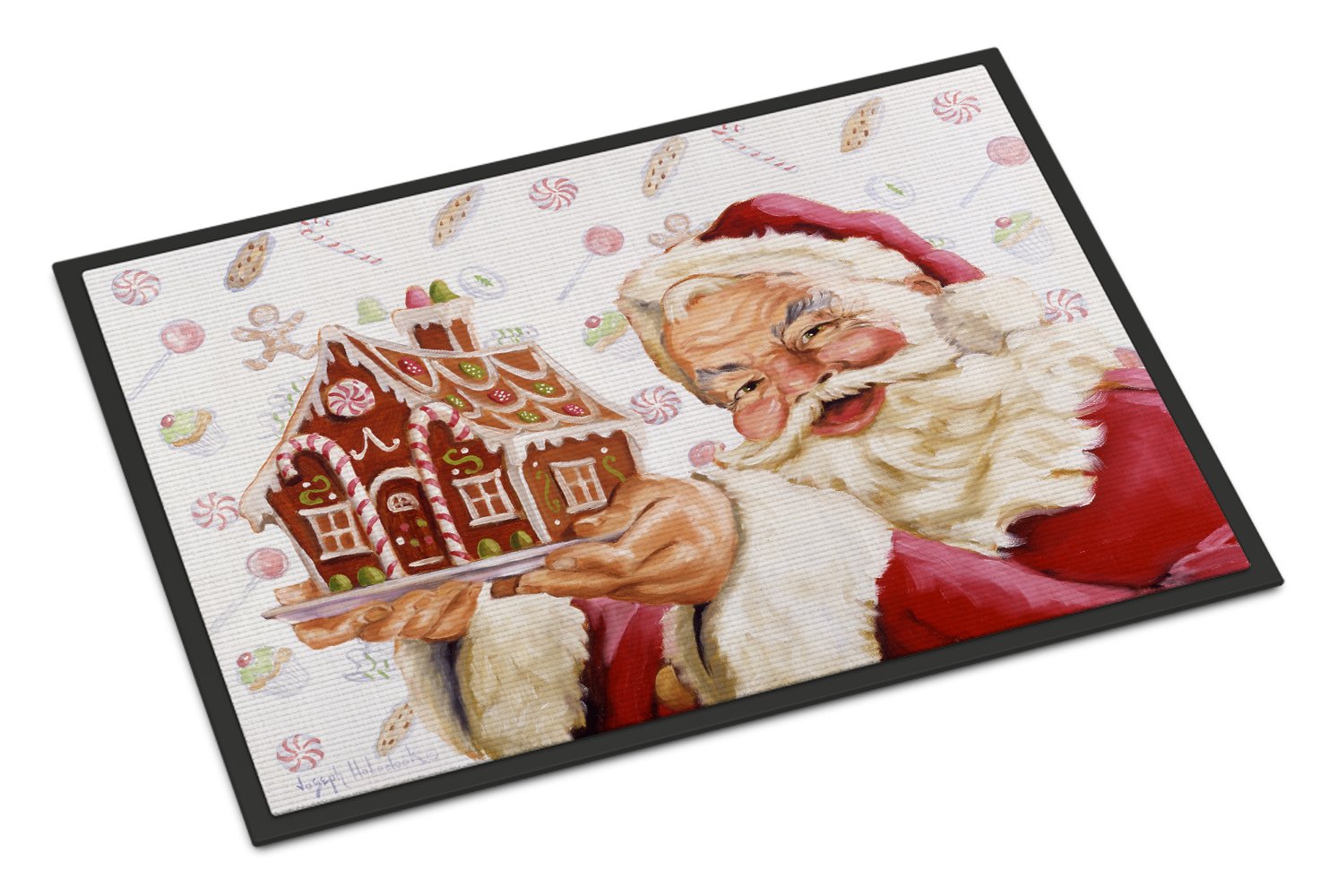Santa Claus A Home for the Holidays Indoor or Outdoor Mat 24x36 PJH3006JMAT by Caroline's Treasures