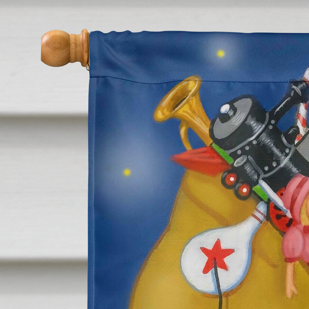 Santa Claus Down the Chimney Flag Canvas House Size PJH3010CHF  the-store.com.