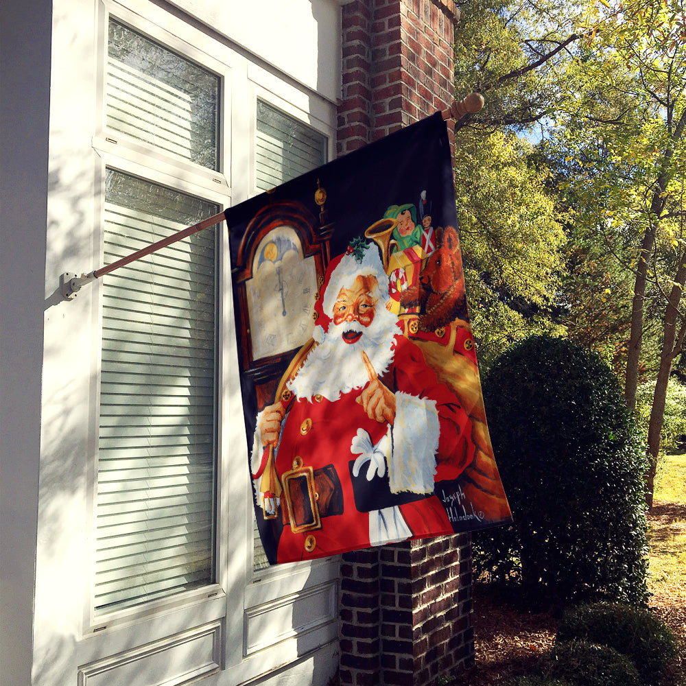 Caroline's Treasures Santa Claus At the Stroke of Midnight Flag Canvas House Size PJH3012CHF