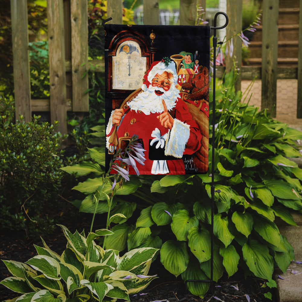 Caroline's Treasures Santa Claus At the Stroke of Midnight Garden Flag – Decorative Outdoor Yard Flag PJH3012GF