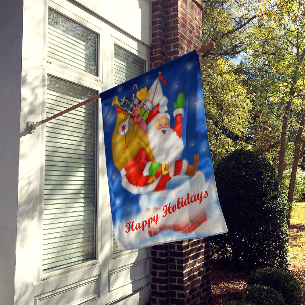 Caroline's Treasures Santa Claus Hope I Don't Get Stuck Flag Canvas House Size PJH3014CHF