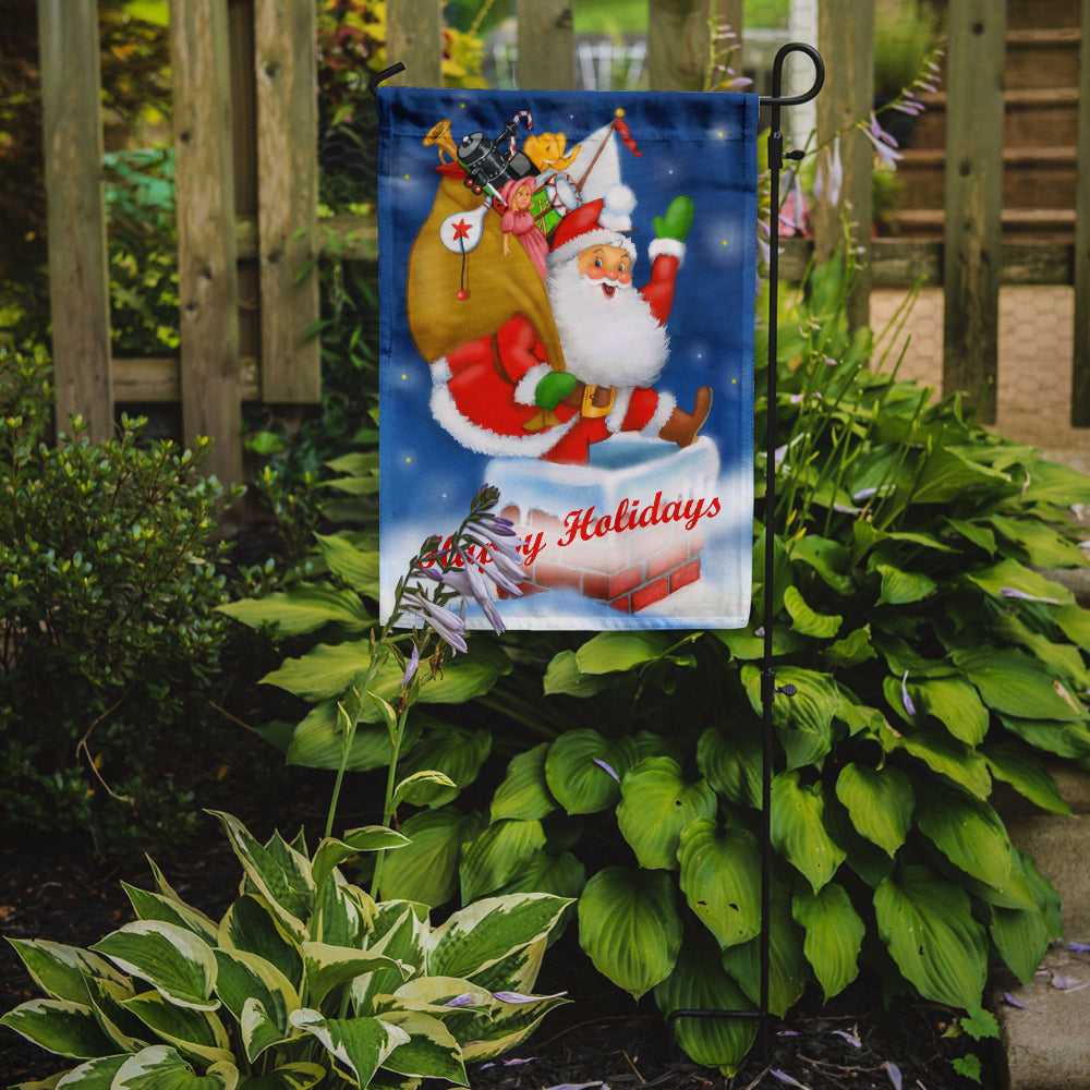 Caroline's Treasures Santa Claus Hope I Don't Get Stuck Garden Flag – Decorative Outdoor Yard Flag PJH3014GF