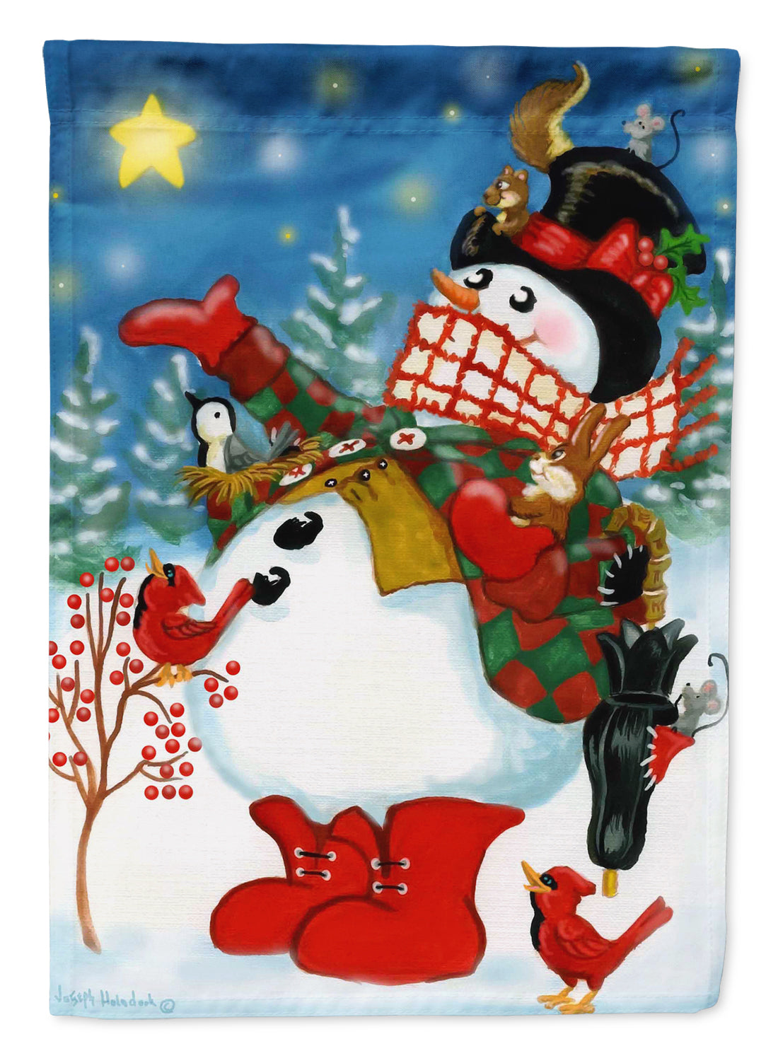 Snowman First Star I See Tonight Flag Canvas House Size PJH3017CHF
