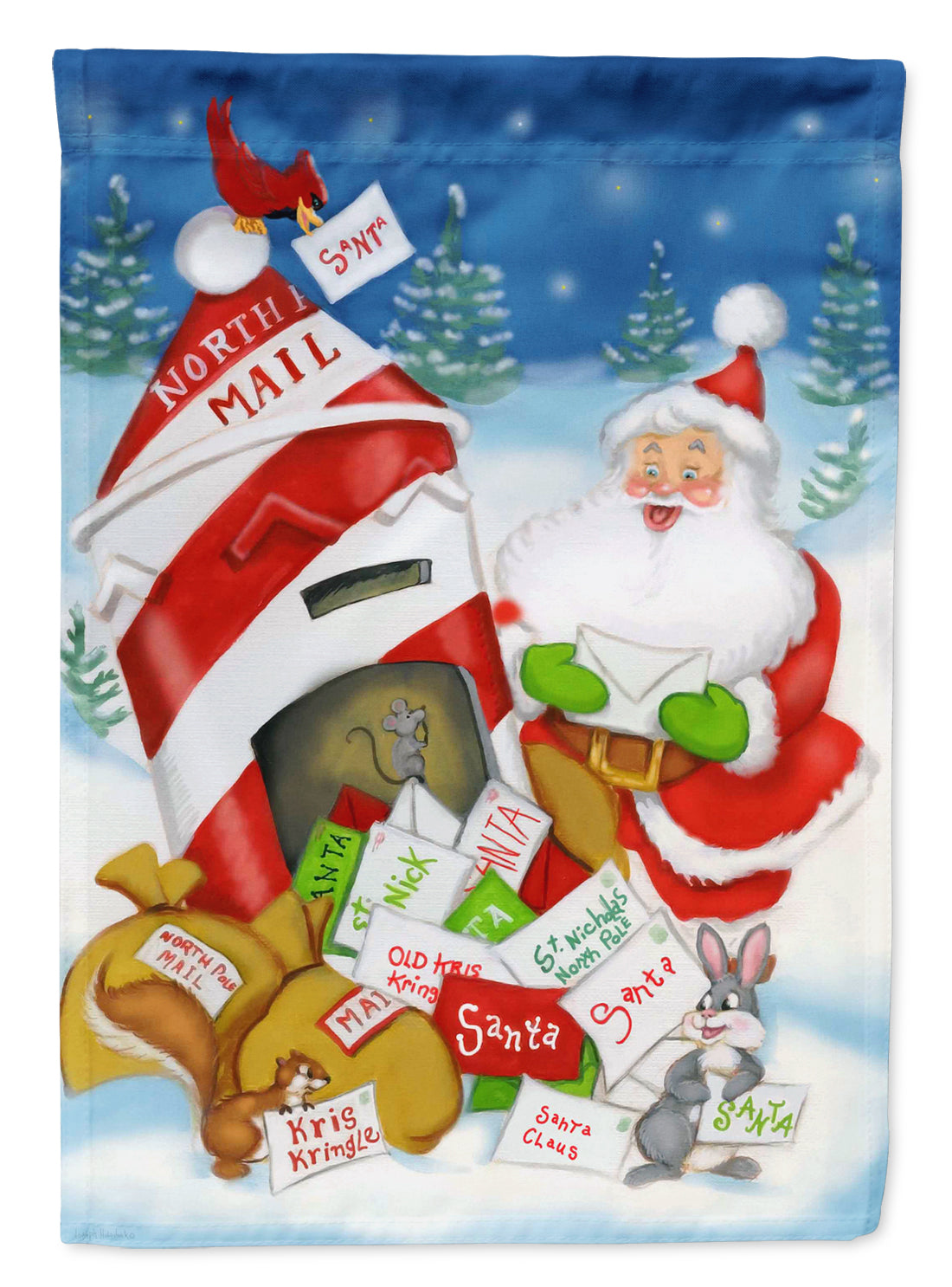 Santa Claus Mail Call Flag Canvas House Size PJH3019CHF  the-store.com.