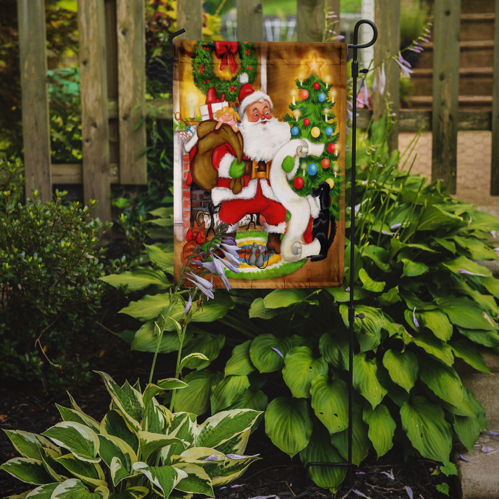 Caroline's Treasures Santa Claus Let Me Check My List Garden Flag – Decorative Outdoor Yard Flag PJH3020GF