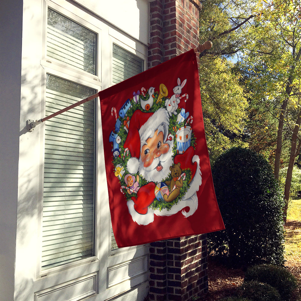 Santa Claus Wreath of Cheer Flag Canvas House Size PJH3022CHF