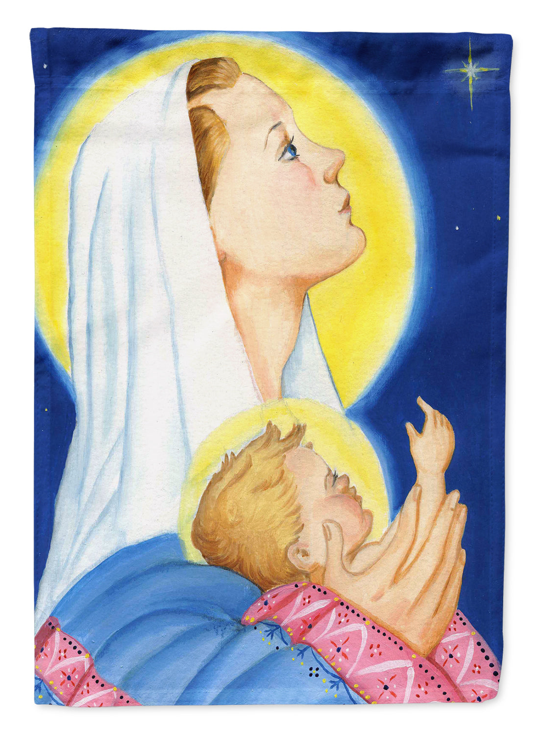 Jesus and Mary Star of Wonder Christmas Flag Canvas House Size PJH3025CHF  the-store.com.