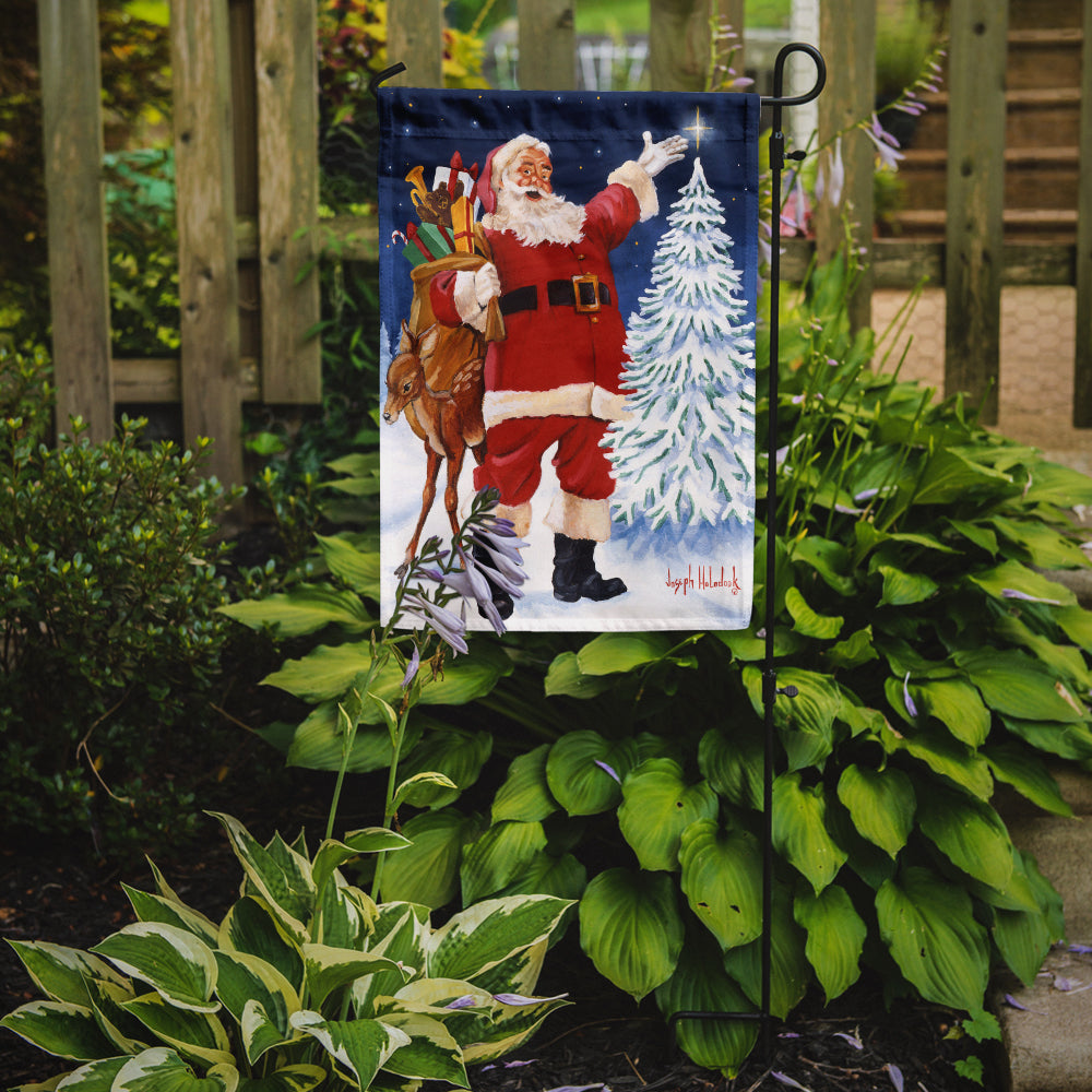 Caroline's Treasures Santa Claus Star Bright Garden Flag – Decorative Outdoor Yard Flag PJH3026GF