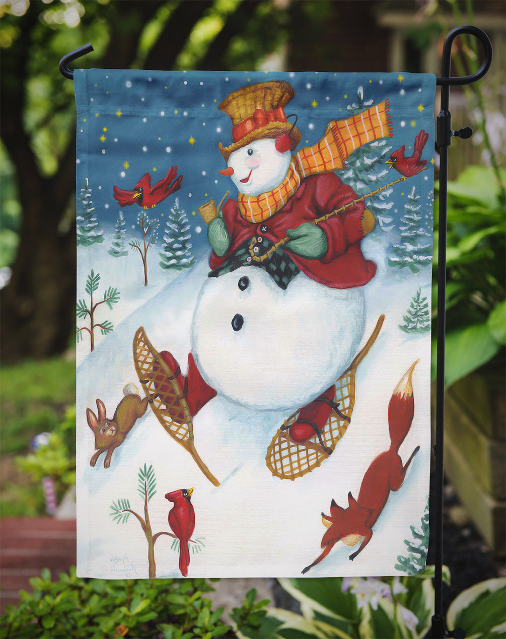 Snowman Snow Shooin Flag Garden Size PJH3027GF