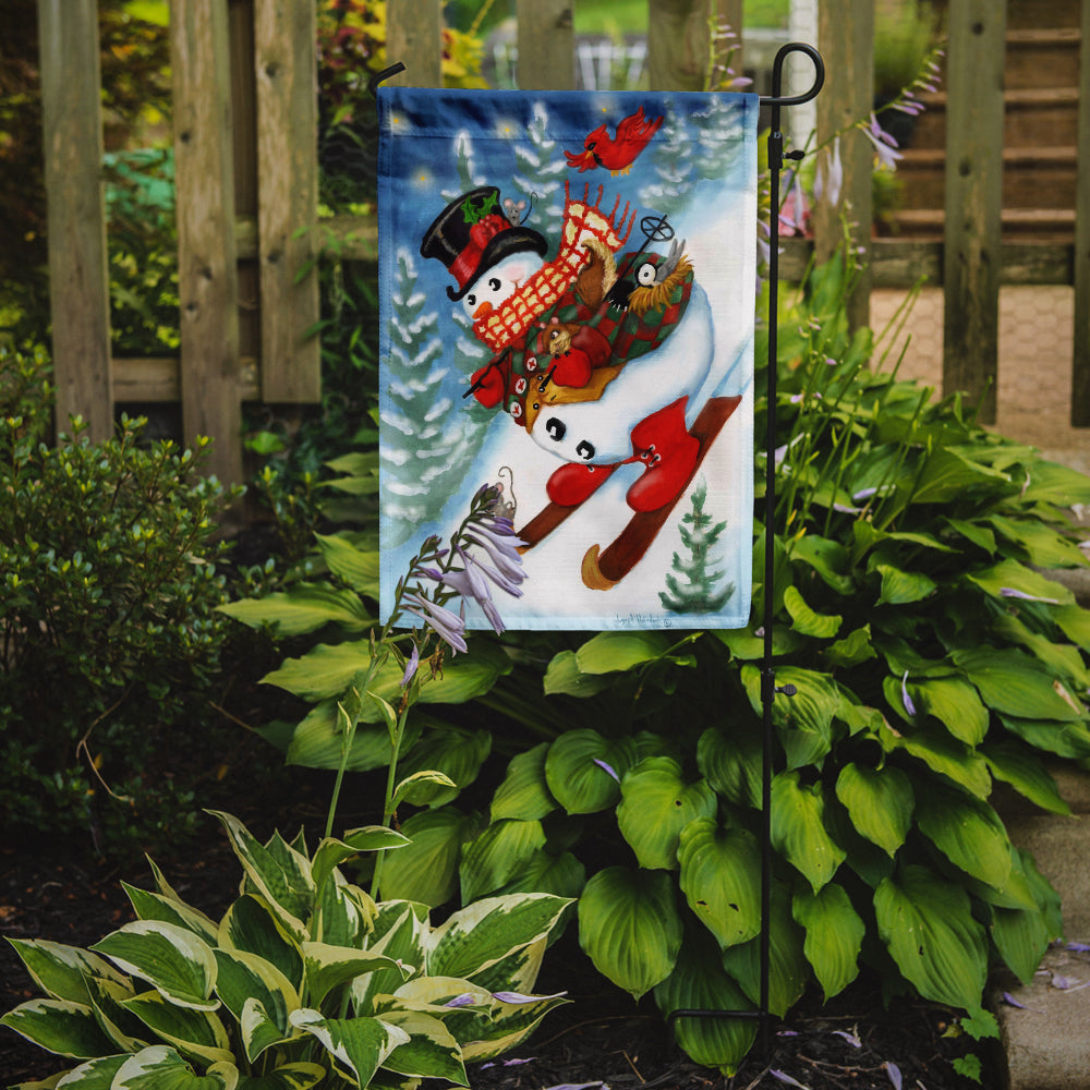 Caroline's Treasures Snowman Ski Party Garden Flag – Decorative Outdoor Yard Flag PJH3029GF