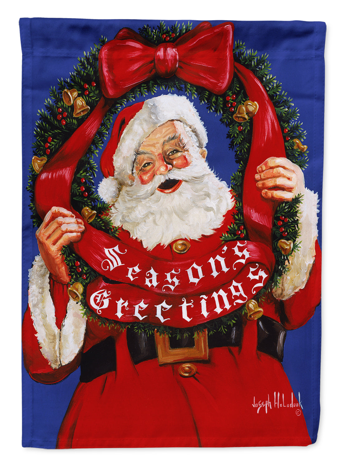 Santa Claus Season&#39;s Greetings Flag Canvas House Size PJH3031CHF