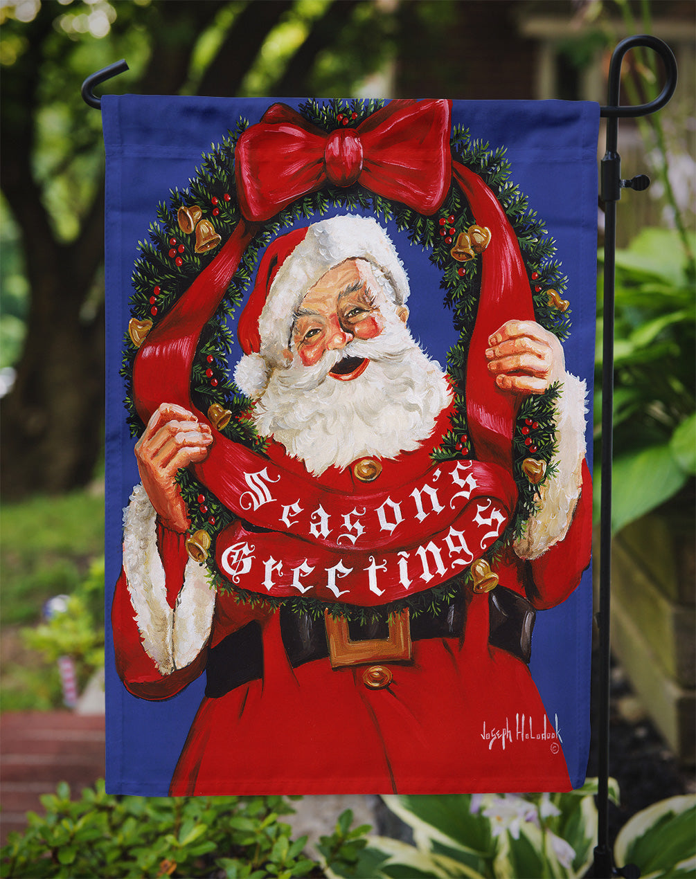 Santa Claus Season's Greetings Flag Garden Size PJH3031GF