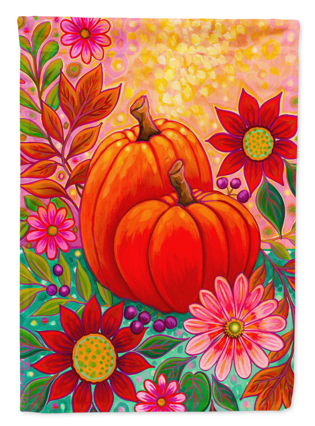 Golden Floral Harvest Fall Flag Canvas House Size PPD3003CHF  the-store.com.