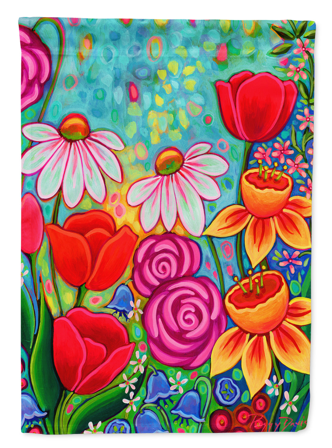 Bright Spring Flowers Flag Canvas House Size PPD3012CHF