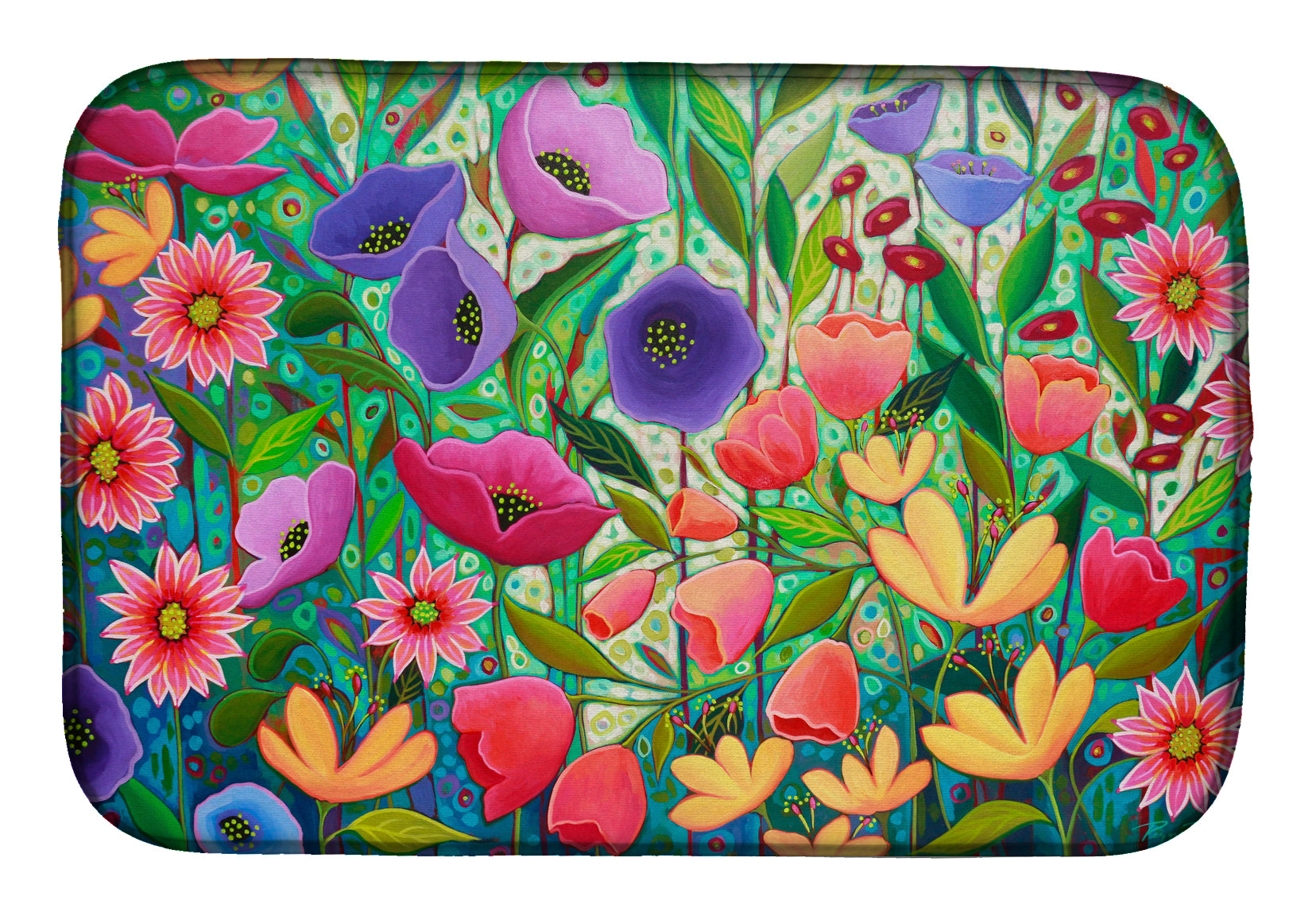 Enchanted Garden Flowers Dish Drying Mat PPD3013DDM  the-store.com.