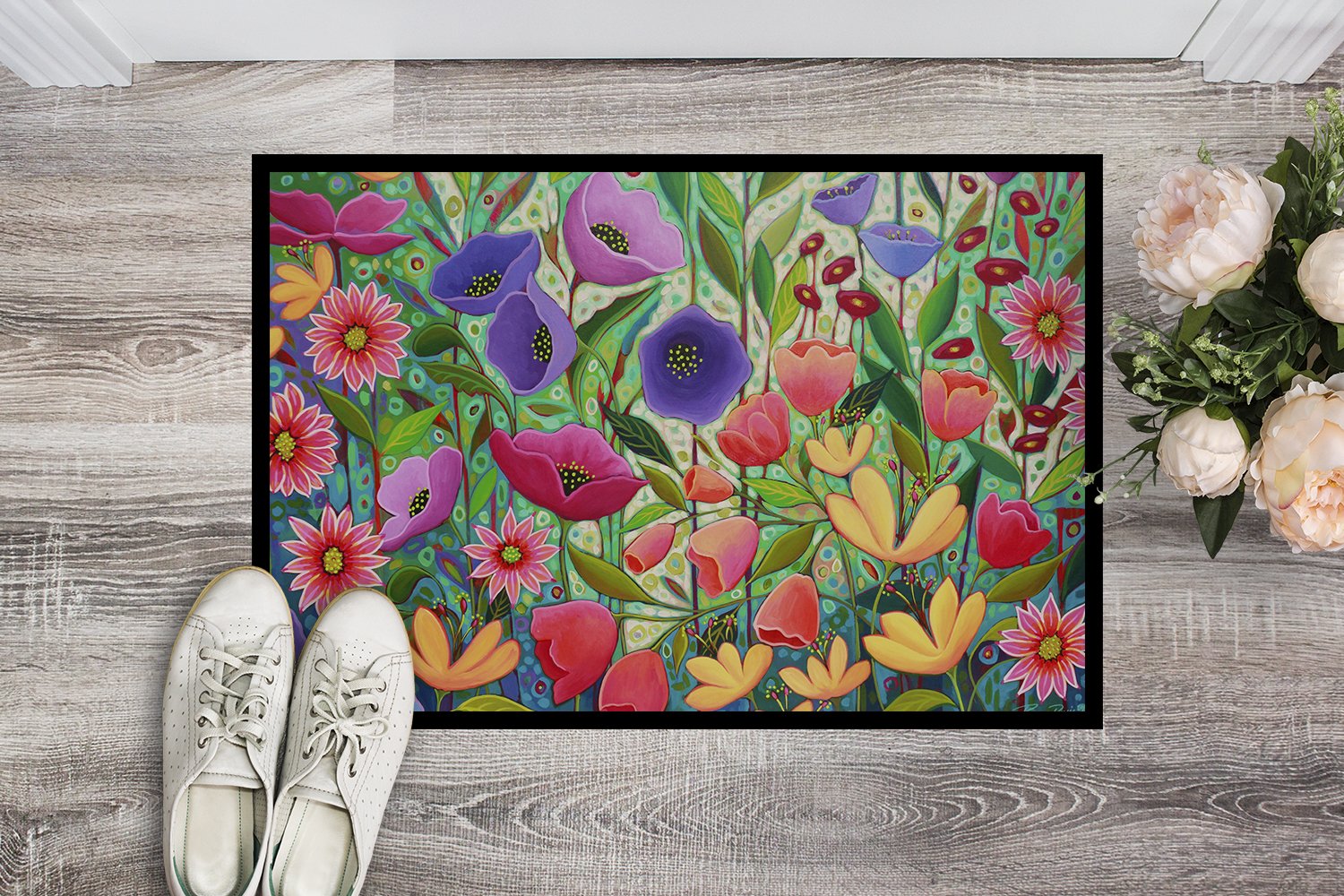 Enchanted Garden Flowers Indoor or Outdoor Mat 24x36 PPD3013JMAT by Caroline's Treasures