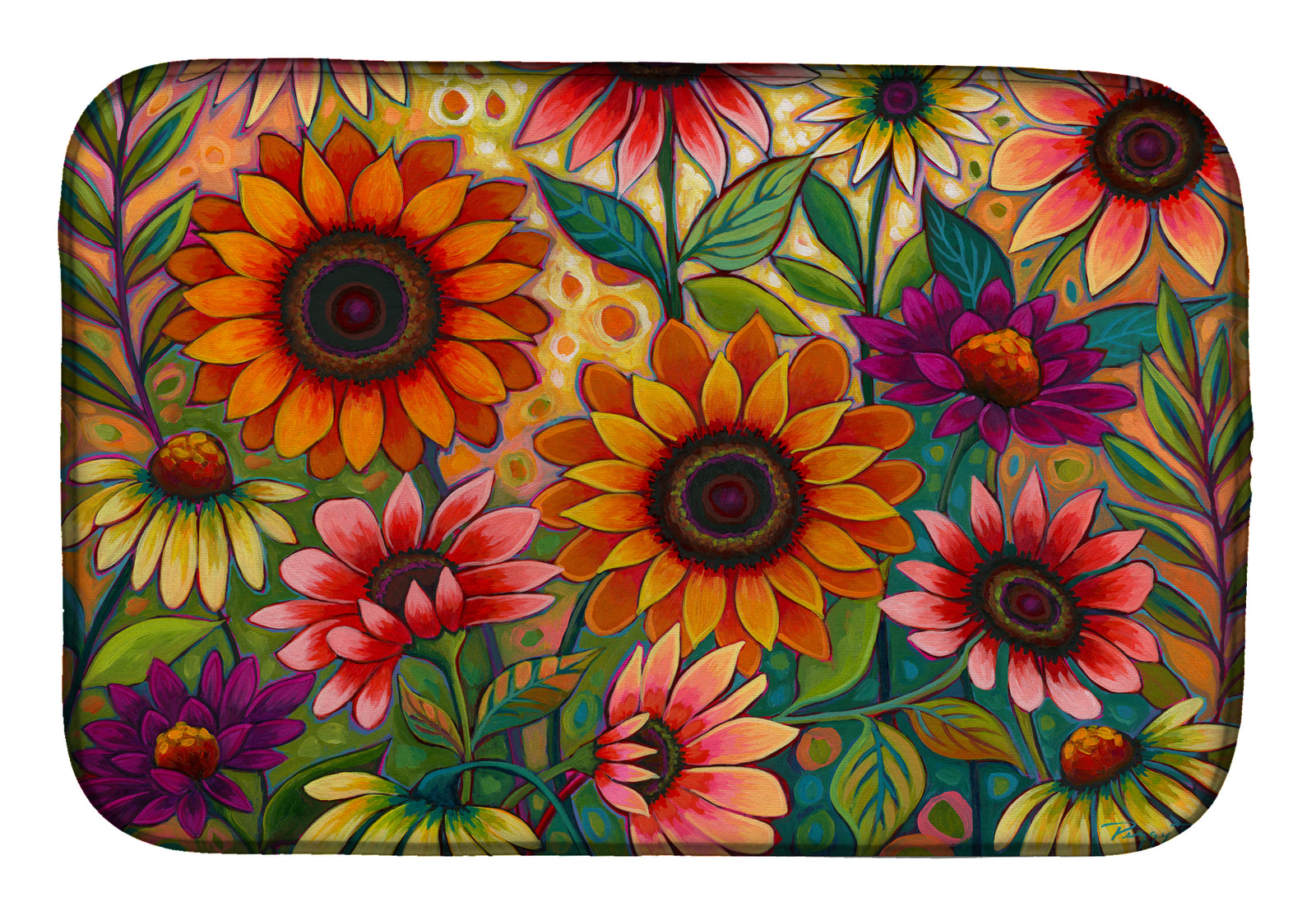 Fall Sunflower Surprise Dish Drying Mat PPD3014DDM  the-store.com.