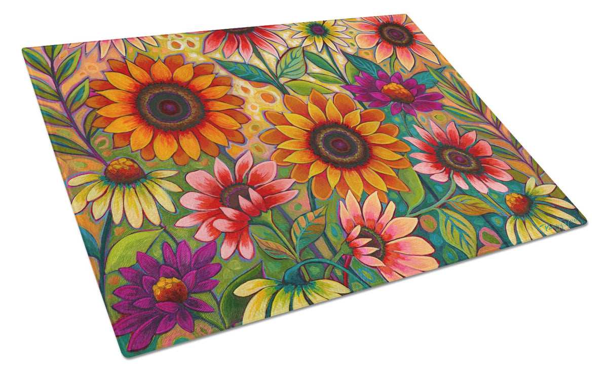 Fall Sunflower Surprise Glass Cutting Board Large PPD3014LCB by Caroline&#39;s Treasures