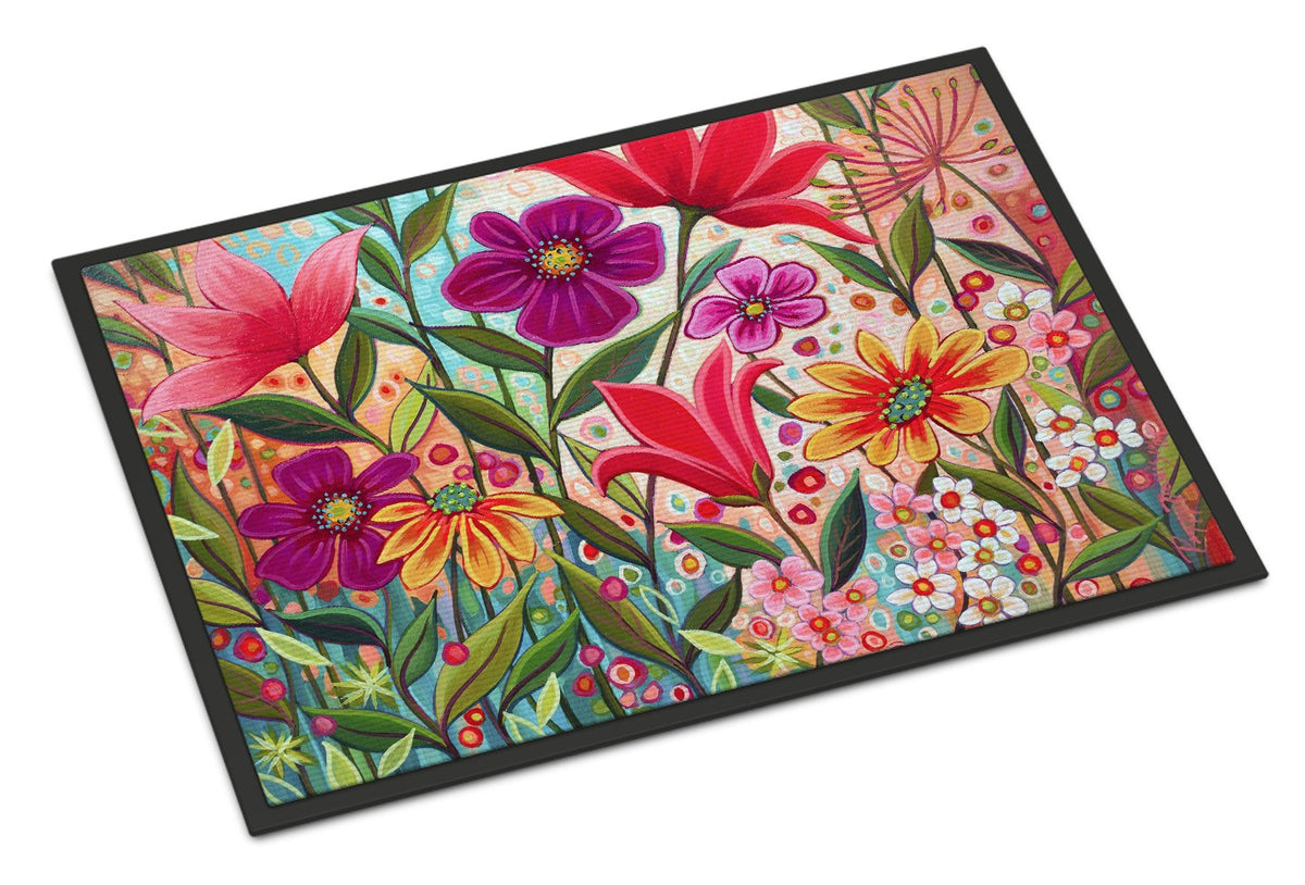 Fanciful Flowers Indoor or Outdoor Mat 24x36 PPD3015JMAT by Caroline&#39;s Treasures