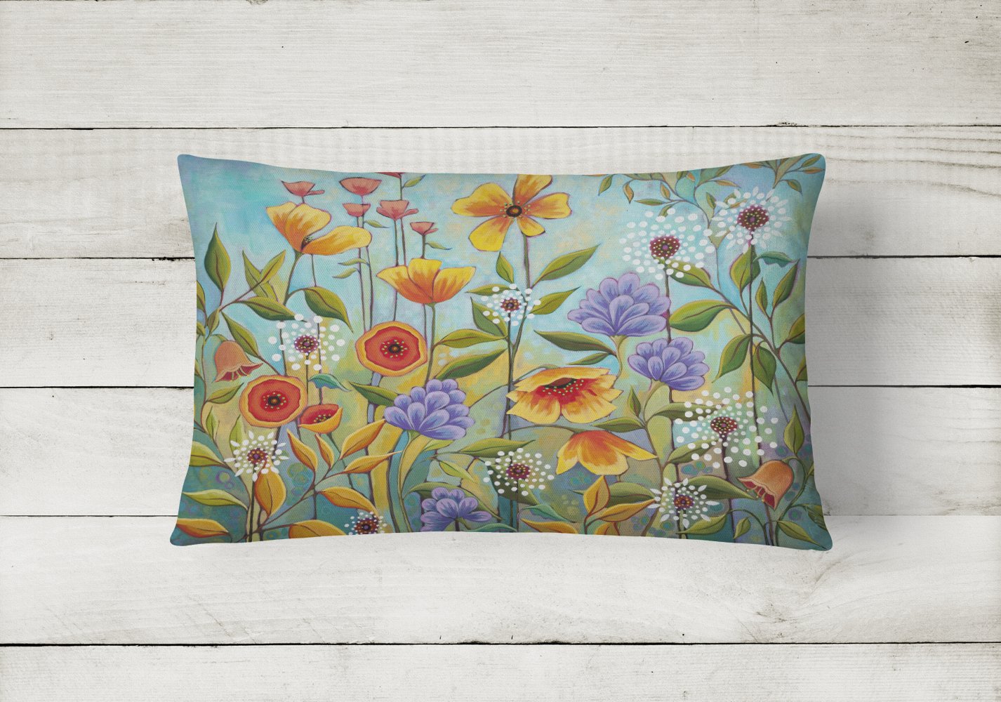 Caroline's Treasures Fresh Air Flowers Canvas Fabric Decorative Pillow PPD3016PW1216