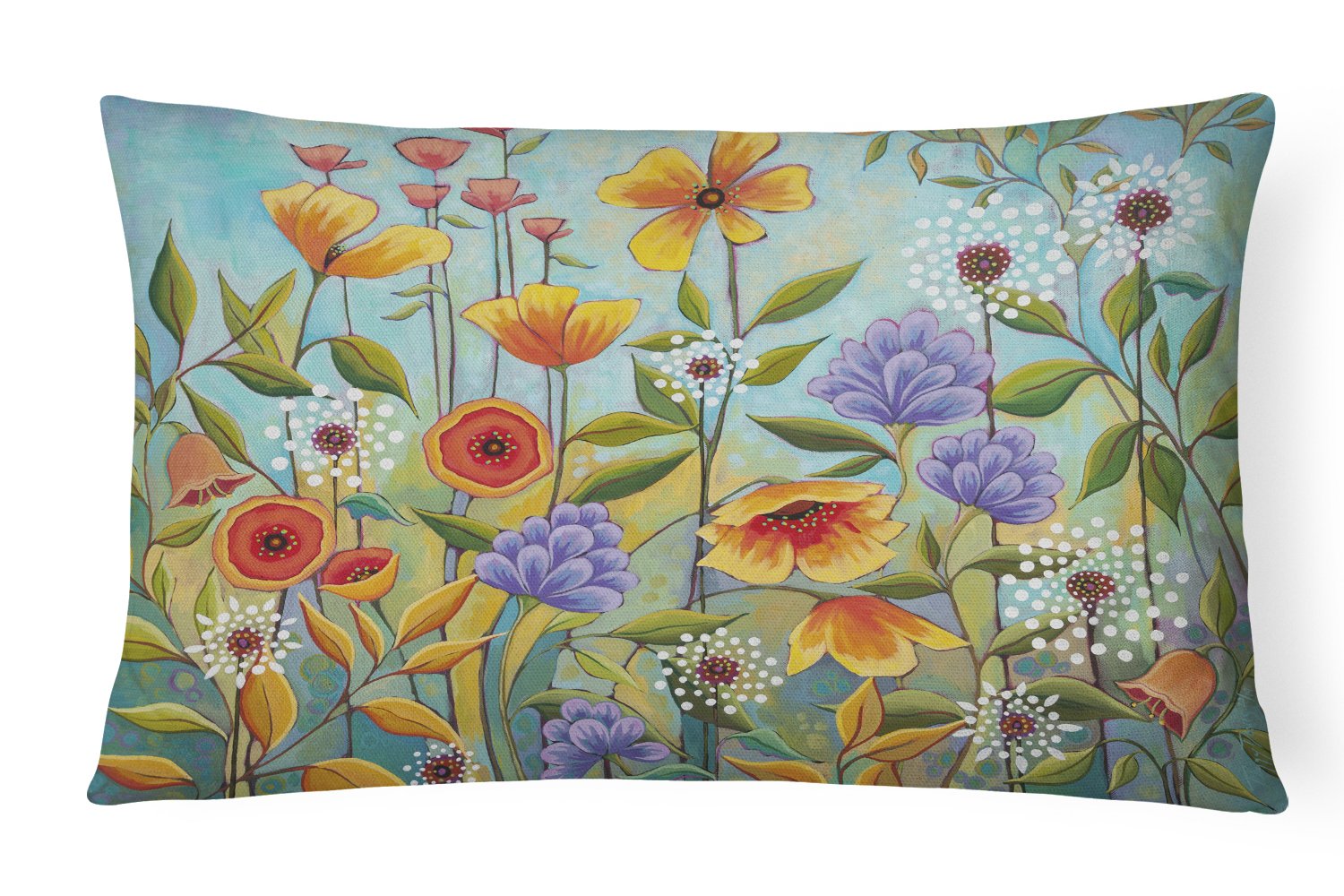 Fresh Air Flowers Canvas Fabric Decorative Pillow PPD3016PW1216 by Caroline's Treasures
