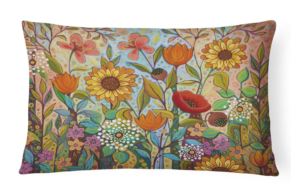 Joy in the Morning Flowers Canvas Fabric Decorative Pillow PPD3017PW1216 by Caroline&#39;s Treasures
