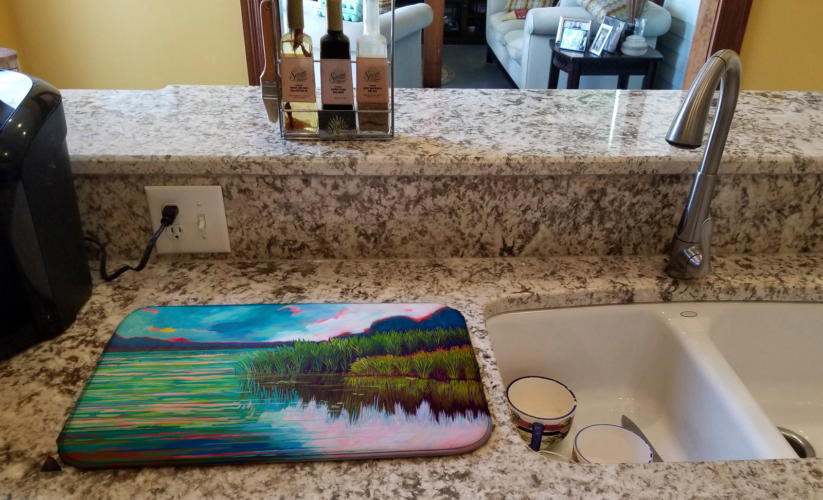 Caroline's Treasures Moved upon the Water Dish Drying Mat – Absorbent, Artistic Kitchen Essentials PPD3018DDM