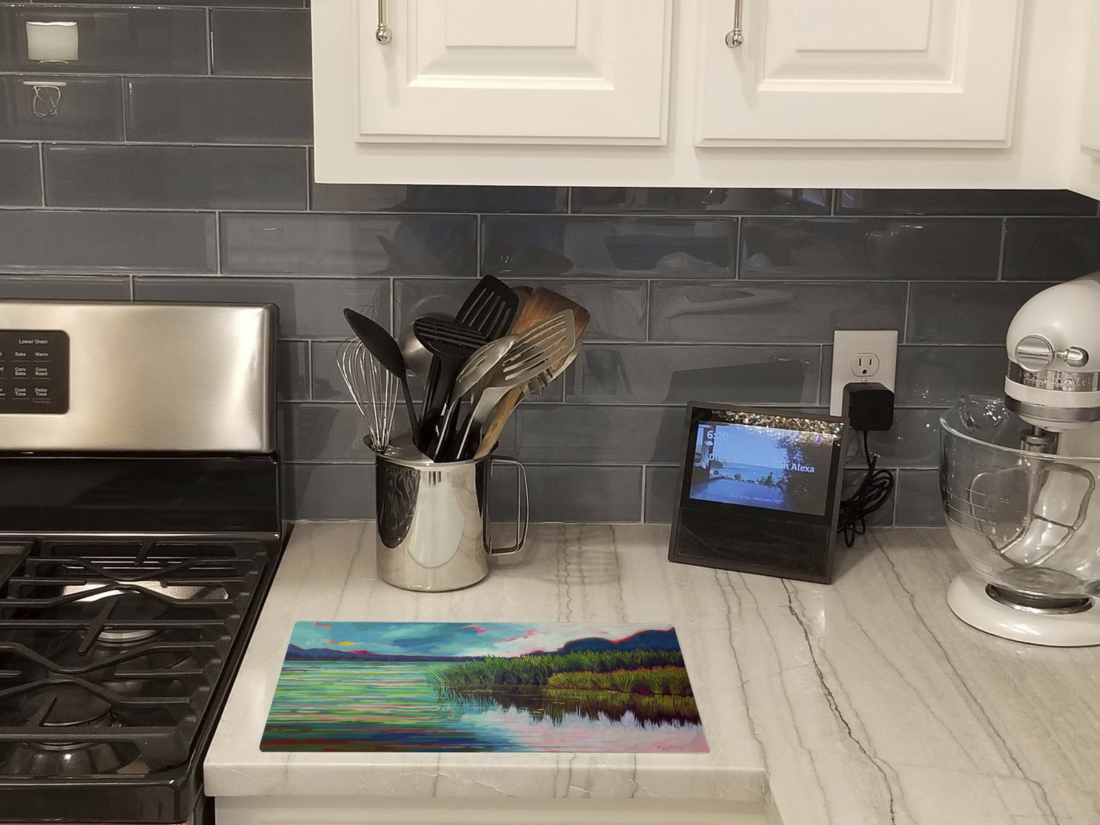 Caroline's Treasures Moved upon the Water Glass Cutting Boards – Durable, Decorative Kitchen Art Large PPD3018LCB