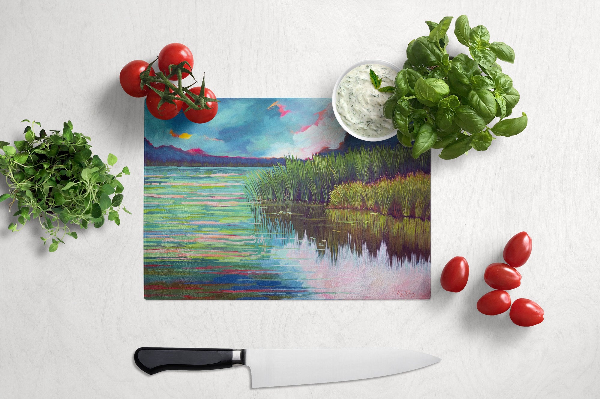 Moved upon the Water Glass Cutting Board Large PPD3018LCB by Caroline's Treasures