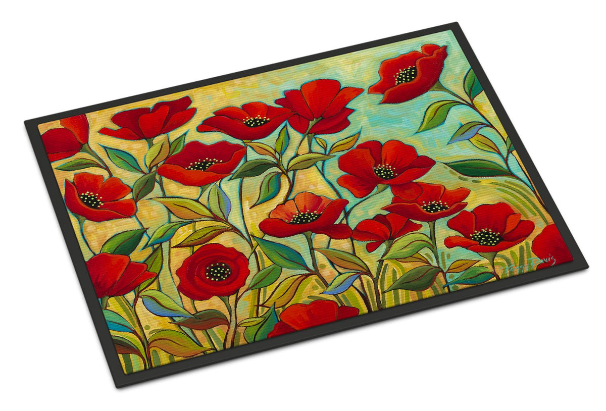Poppy Garden Flowers Indoor or Outdoor Mat 24x36 PPD3020JMAT by Caroline&#39;s Treasures