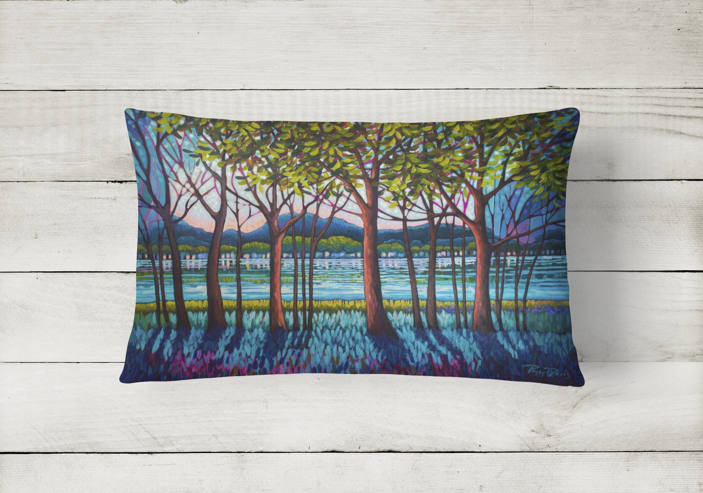 Tanzanite River Canvas Fabric Decorative Pillow PPD3022PW1216 by Caroline's Treasures