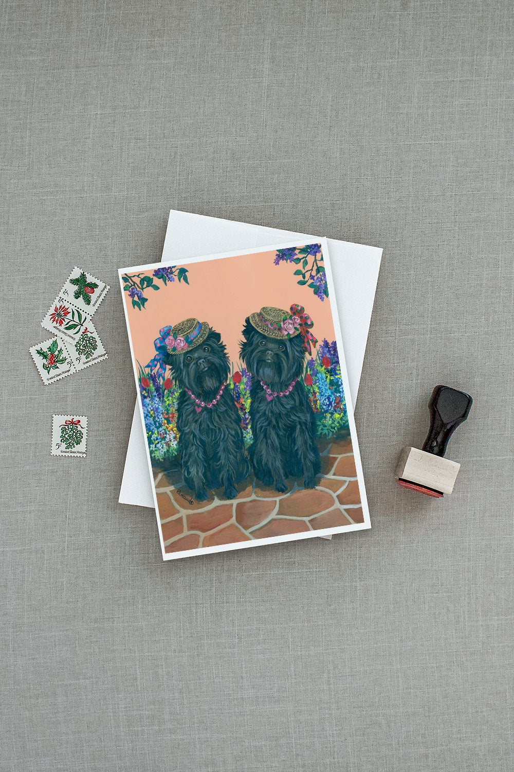 Affenpinscher Sisters Greeting Cards and Envelopes Pack of 8 - the-store.com