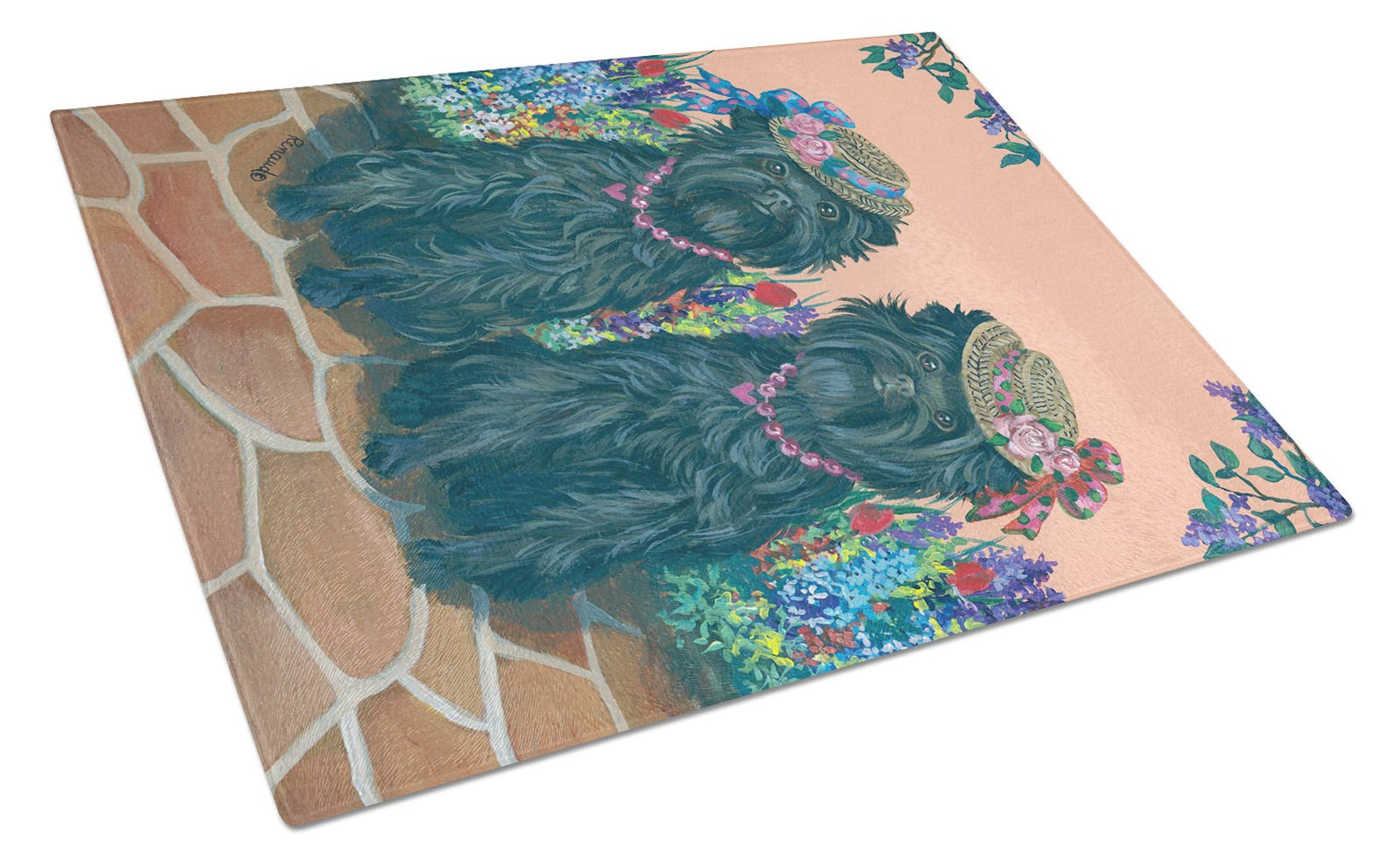 Affenpinscher Sisters Glass Cutting Board Large PPP3001LCB by Caroline's Treasures