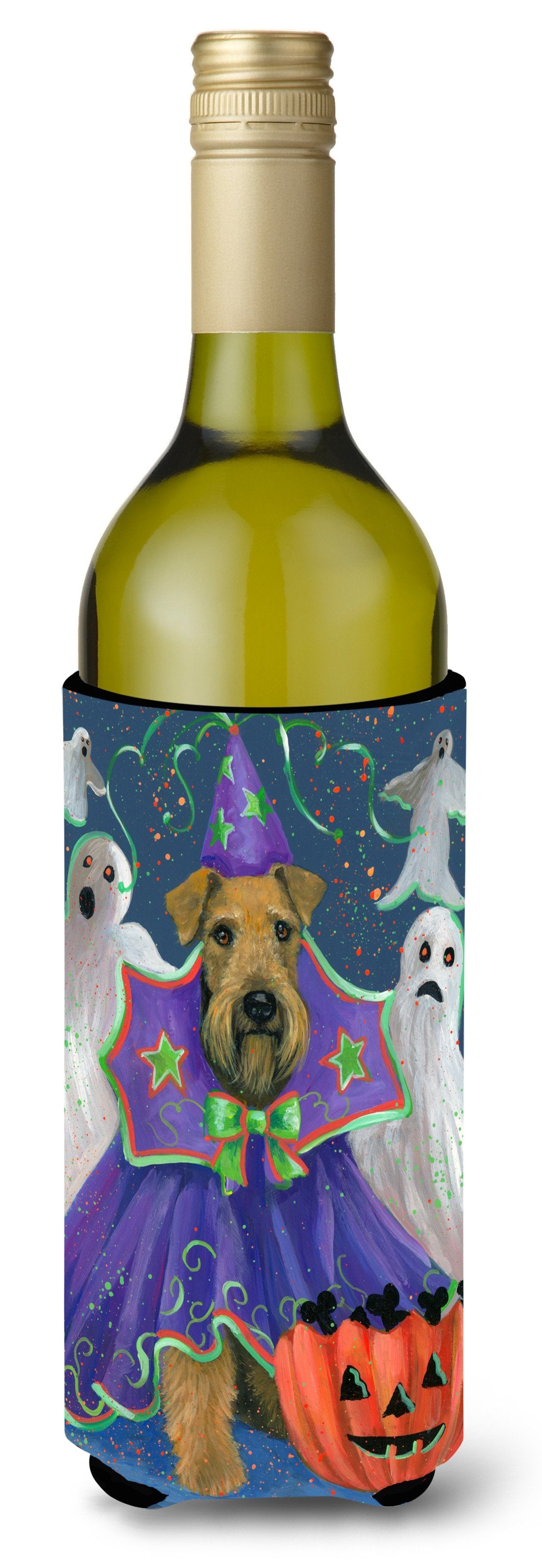 Airedale Boo Hoo Halloween Wine Bottle Hugger PPP3002LITERK by Caroline&#39;s Treasures