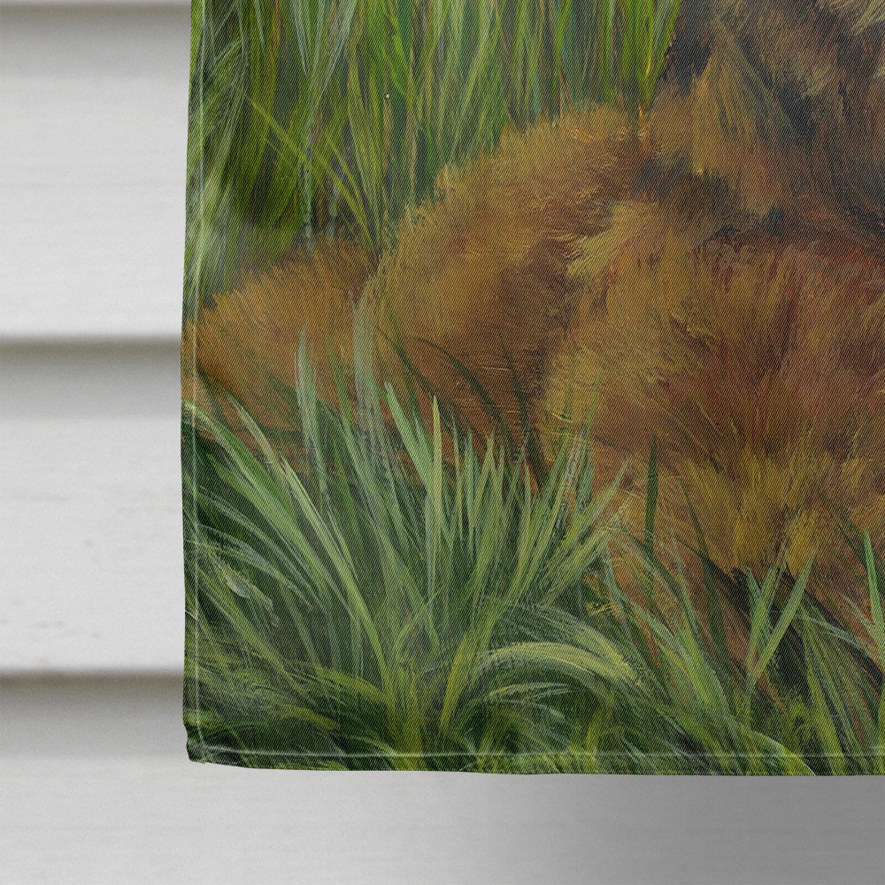 Airedale Terrier Poppies Flag Canvas House Size PPP3003CHF  the-store.com.