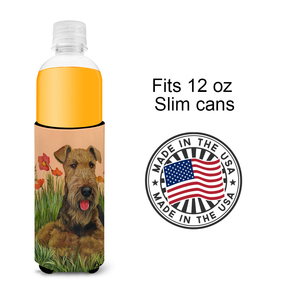 Airedale Terrier Poppies Ultra Hugger for slim cans PPP3003MUK  the-store.com.