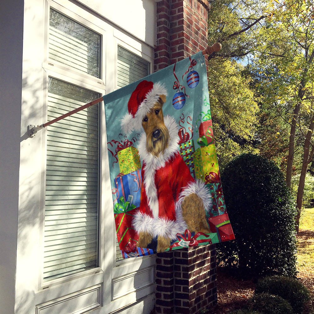 Airedale Santa Christmas Flag Canvas House Size PPP3004CHF  the-store.com.