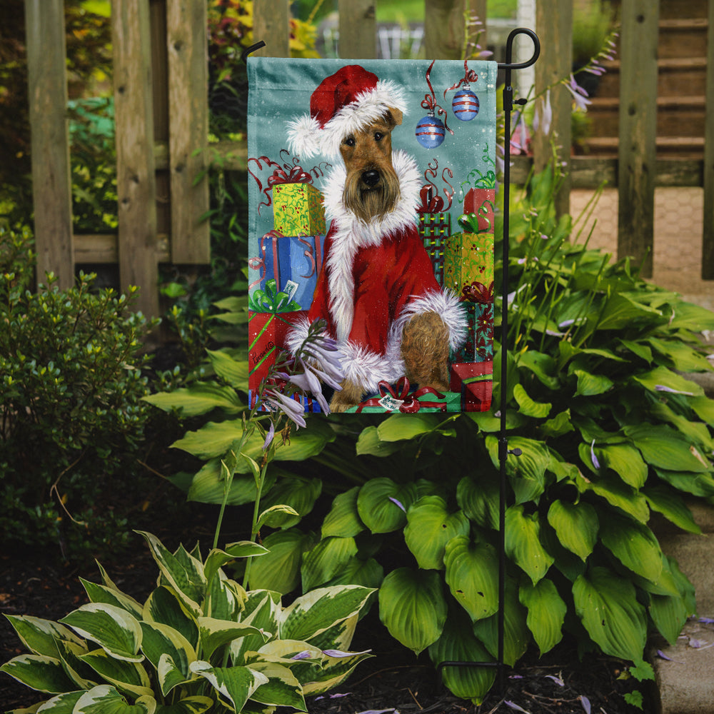 Caroline's Treasures Airedale Santa Christmas Garden Flag – Decorative Outdoor Yard Flag PPP3004GF