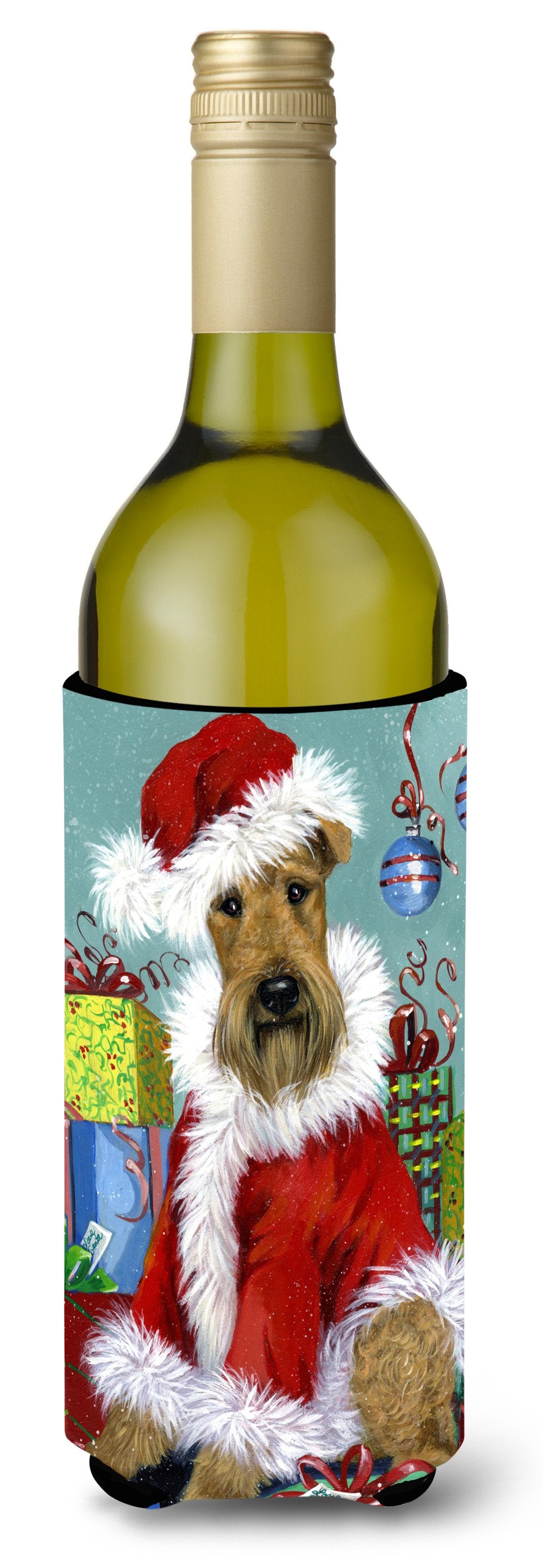 Airedale Santa Christmas Wine Bottle Hugger PPP3004LITERK by Caroline&#39;s Treasures