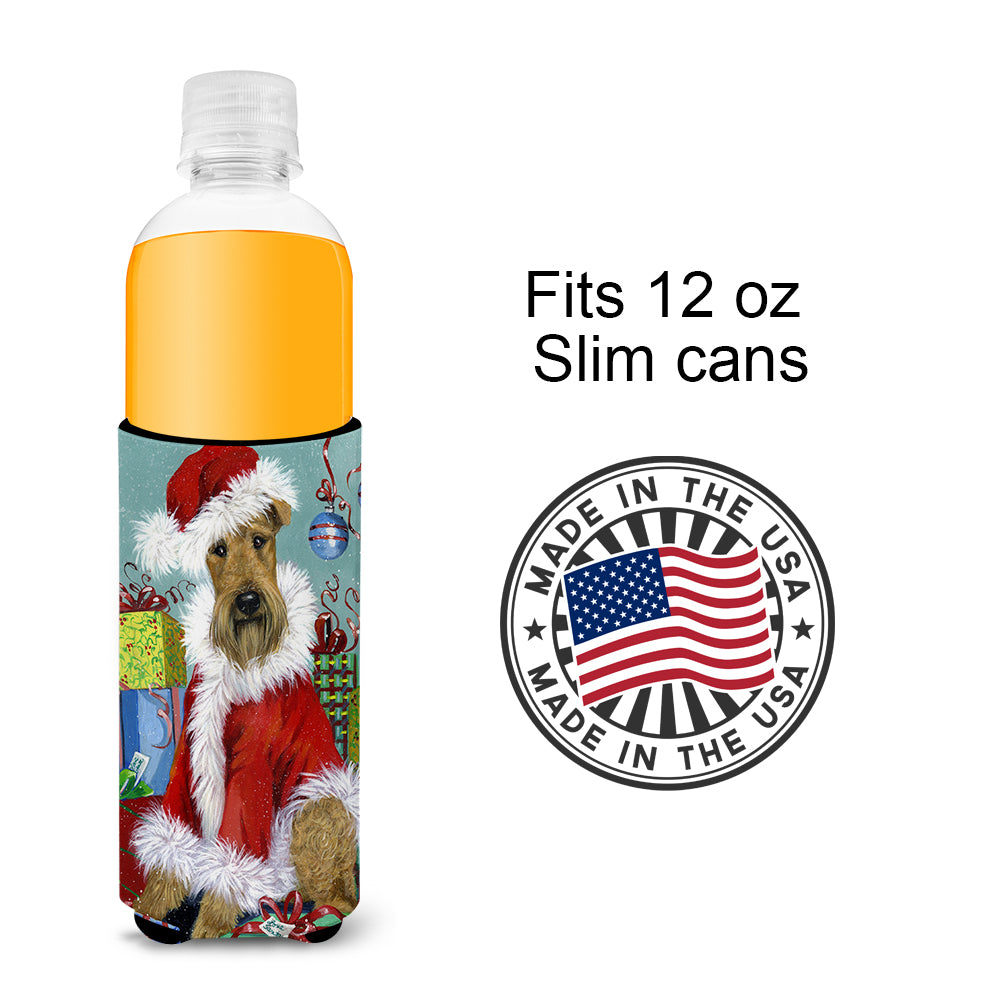 Airedale Santa Christmas Ultra Hugger for slim cans PPP3004MUK