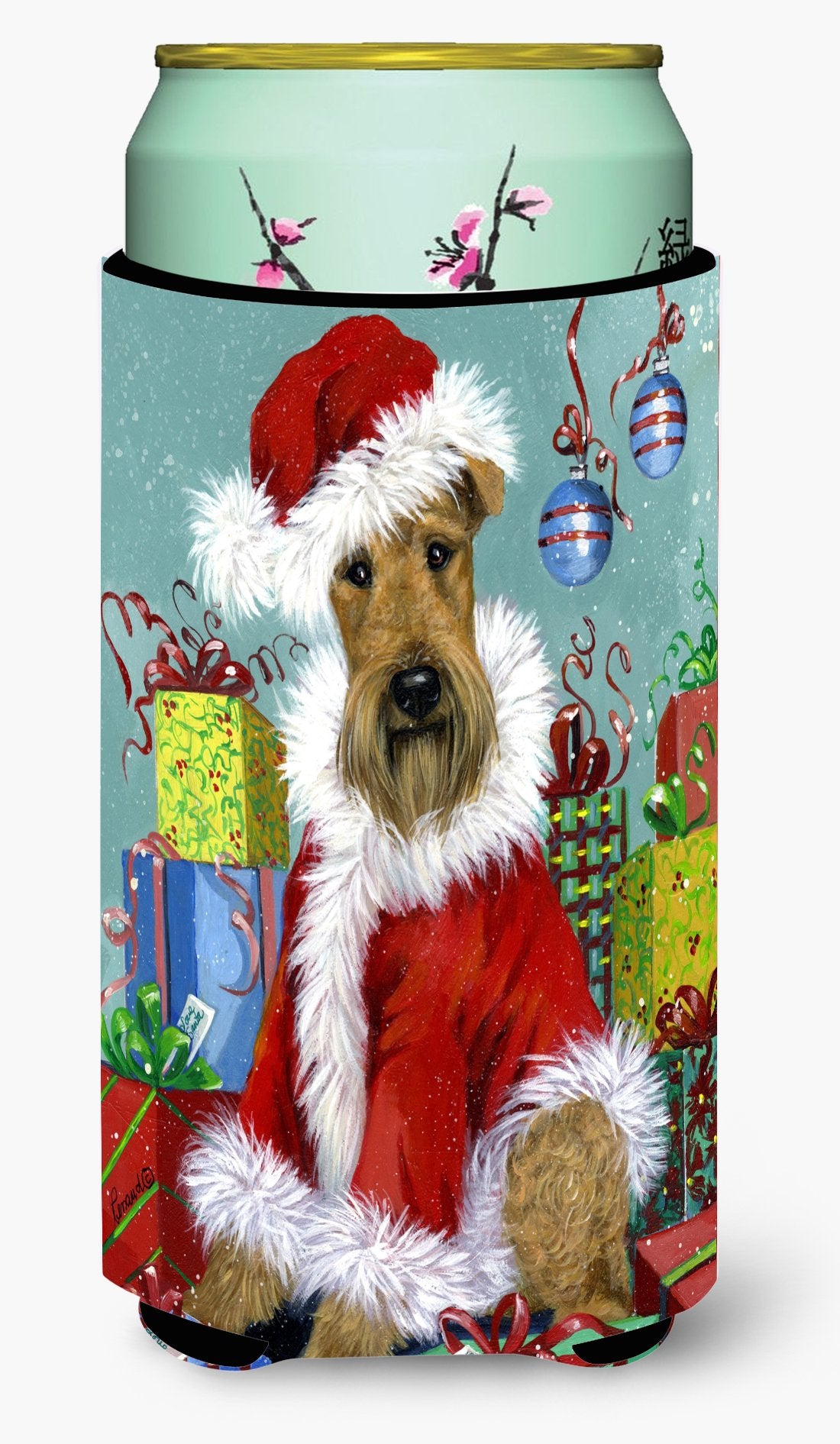 Airedale Santa Christmas Tall Boy Hugger PPP3004TBC by Caroline&#39;s Treasures
