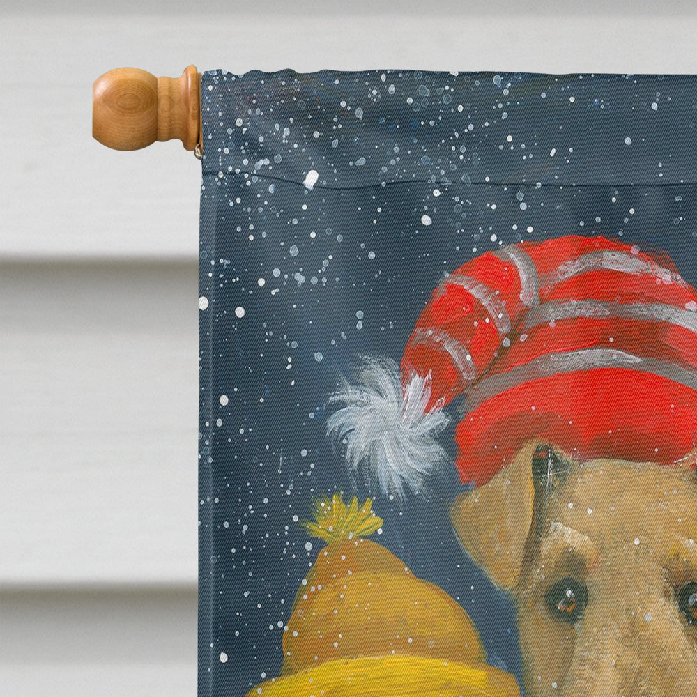 Airedale Snowpeople Christmas Flag Canvas House Size PPP3005CHF